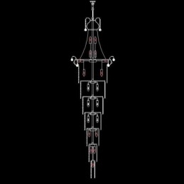 Lustre de cristal europeu com pingente longo