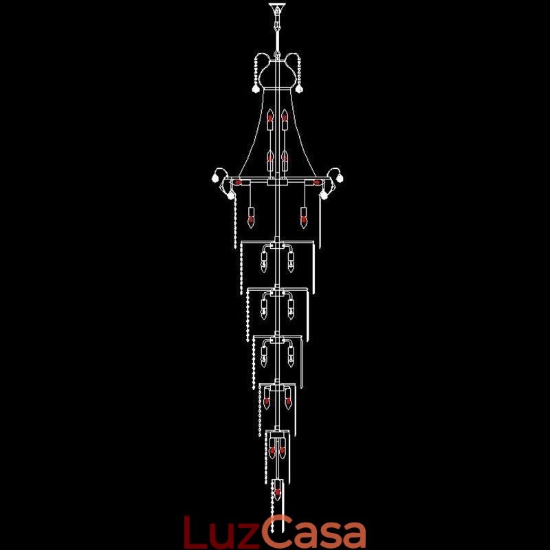 Lustre de cristal europeu com pingente longo