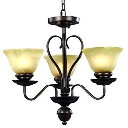 Lustre de vidro de 3 luzes