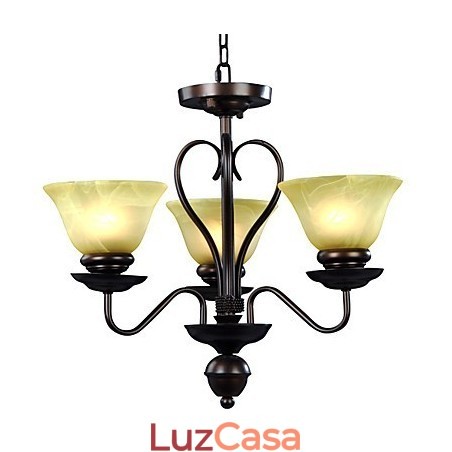 Lustre de vidro de 3 luzes Lustre de vidro de 3 luzes