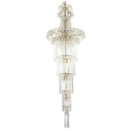 Elegante lustre longo de cristal pendente