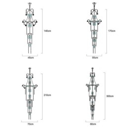 Elegante lustre longo de cristal pendente