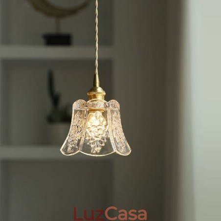 Luminária pendente de flor Luminária decorativa minimalista de vidro Luminária pendente de flor Luminária decorativa minimalista de vidro