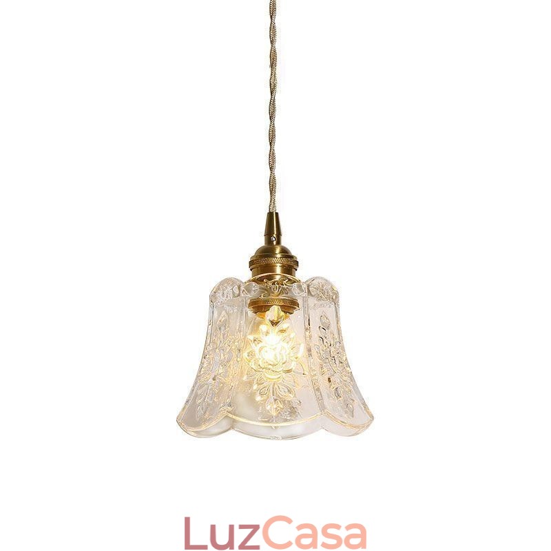 Luminária pendente de flor Luminária decorativa minimalista de vidro