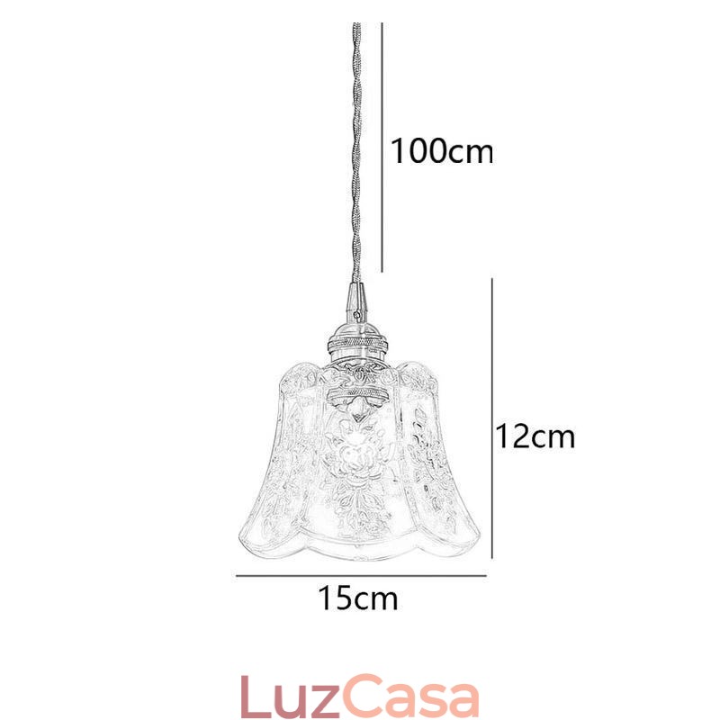 Luminária pendente de flor Luminária decorativa minimalista de vidro