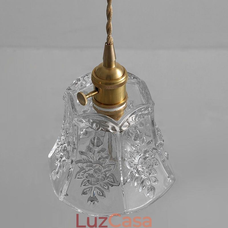 Luminária pendente de flor Luminária decorativa minimalista de vidro