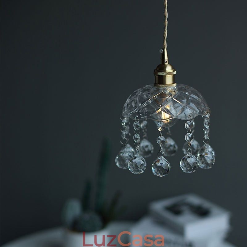Mini pingente de vidro moderno, luminária decorativa de 1 luz