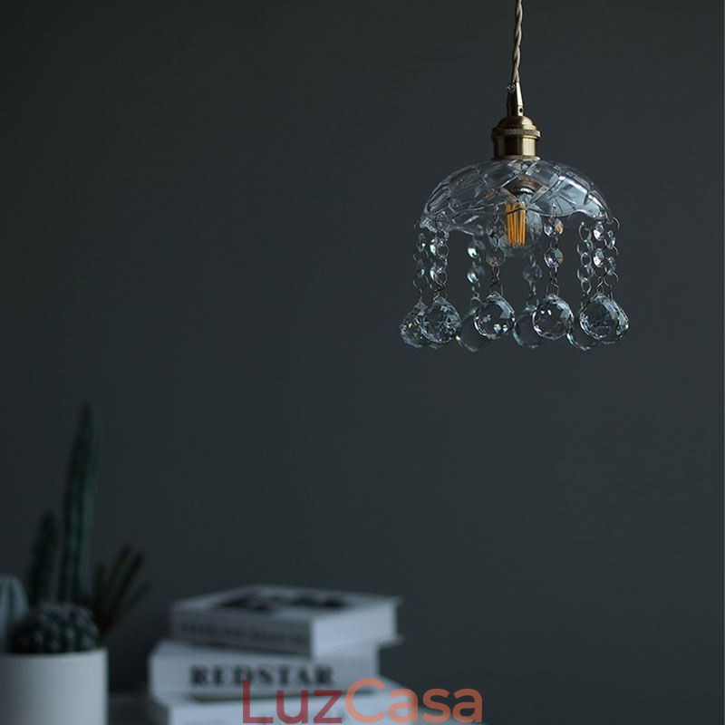 Mini pingente de vidro moderno, luminária decorativa de 1 luz