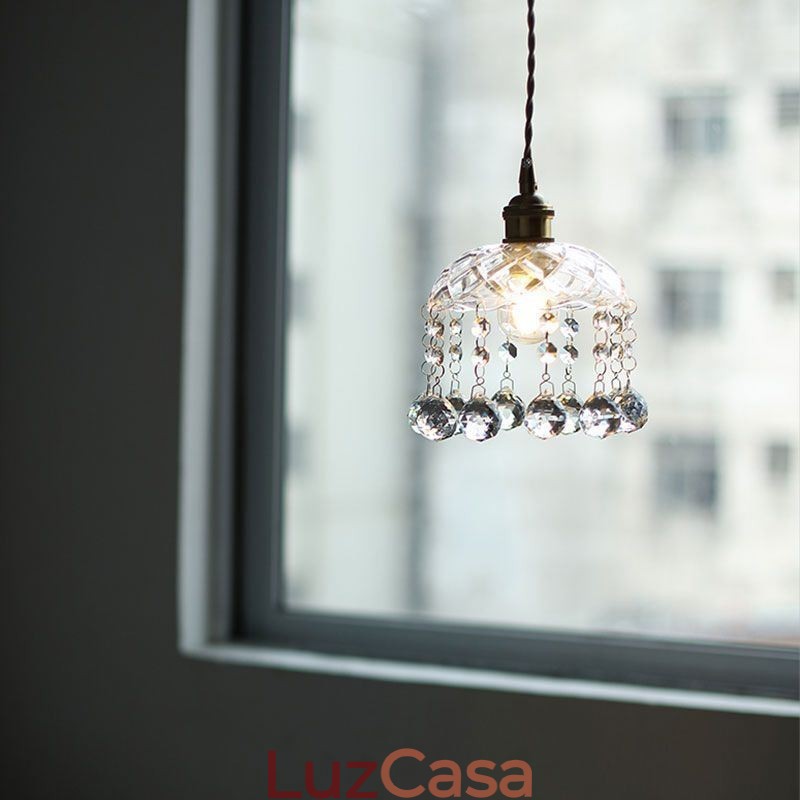Mini pingente de vidro moderno, luminária decorativa de 1 luz