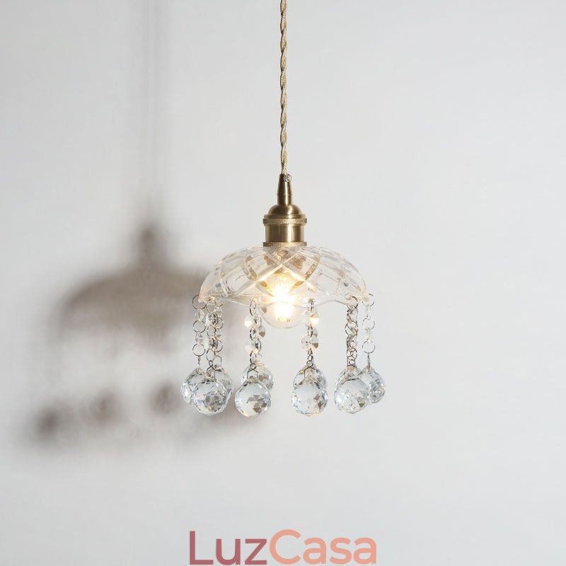 Mini pingente de vidro moderno, luminária decorativa de 1 luz