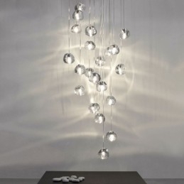 Luminária pendente moderna de cristal, abajur de cristal exclusivo, escada duplex