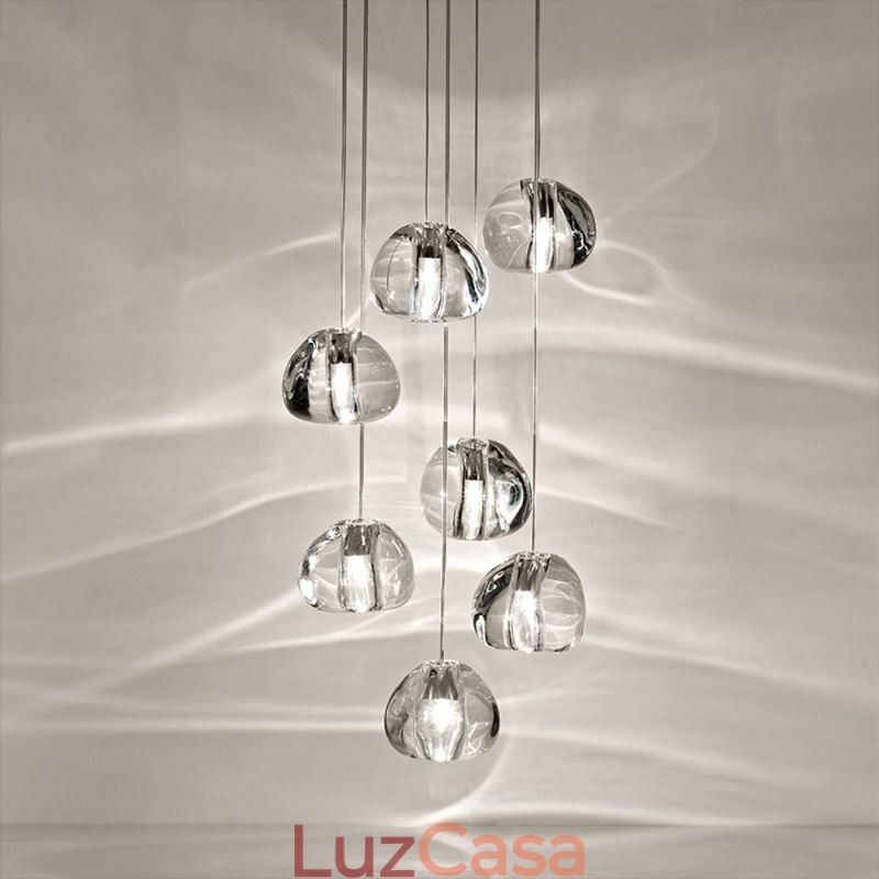Luminária pendente moderna de cristal, abajur de cristal exclusivo, escada duplex