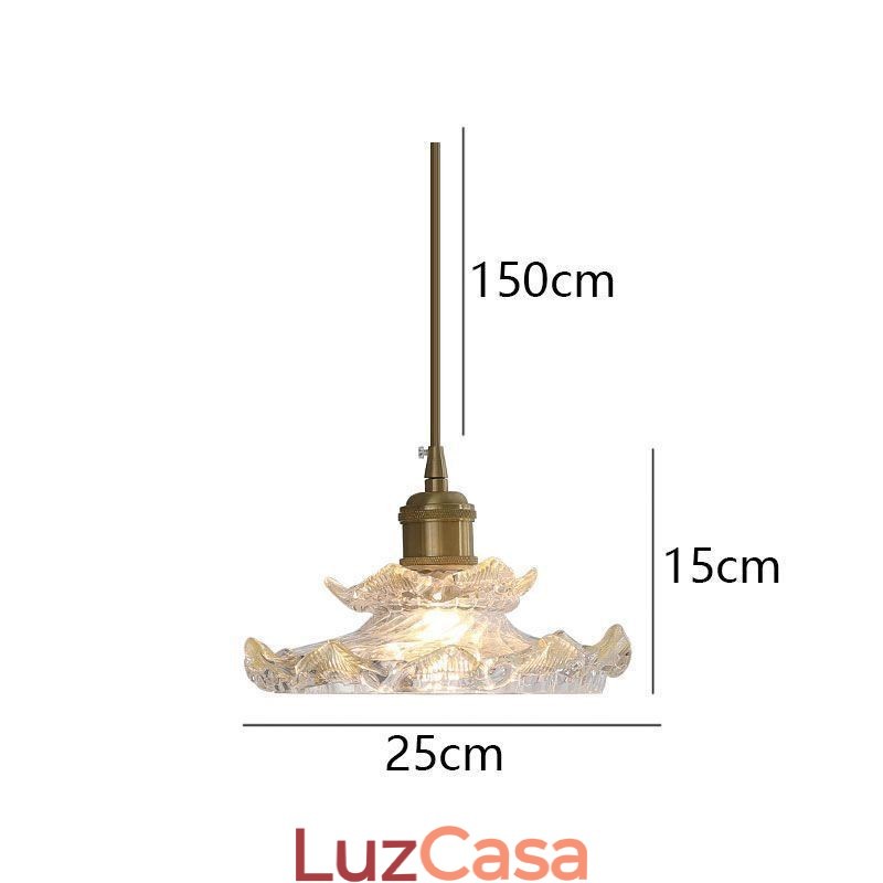 Luminária pendente de vidro estilo japonês Luminária pendente de vidro lótus