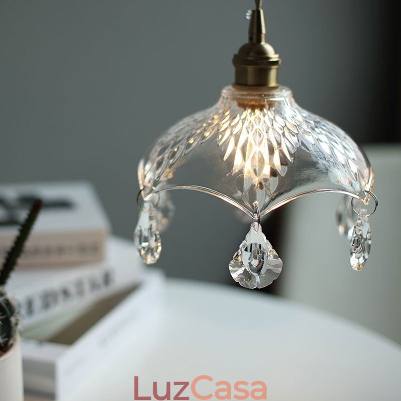 Luminária pendente de vidro minimalista moderna Luminária pendente de luz única