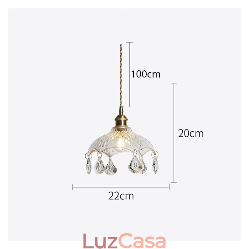 Luminária pendente de vidro minimalista moderna Luminária pendente de luz única