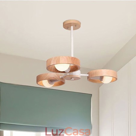 Luminária pendente de madeira única nórdica
