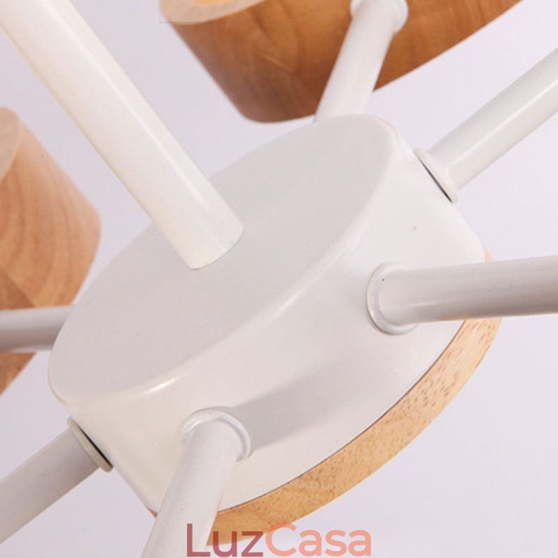 Luminária pendente de madeira única nórdica