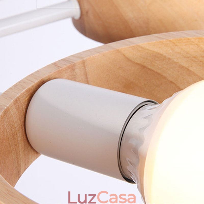Luminária pendente de madeira única nórdica