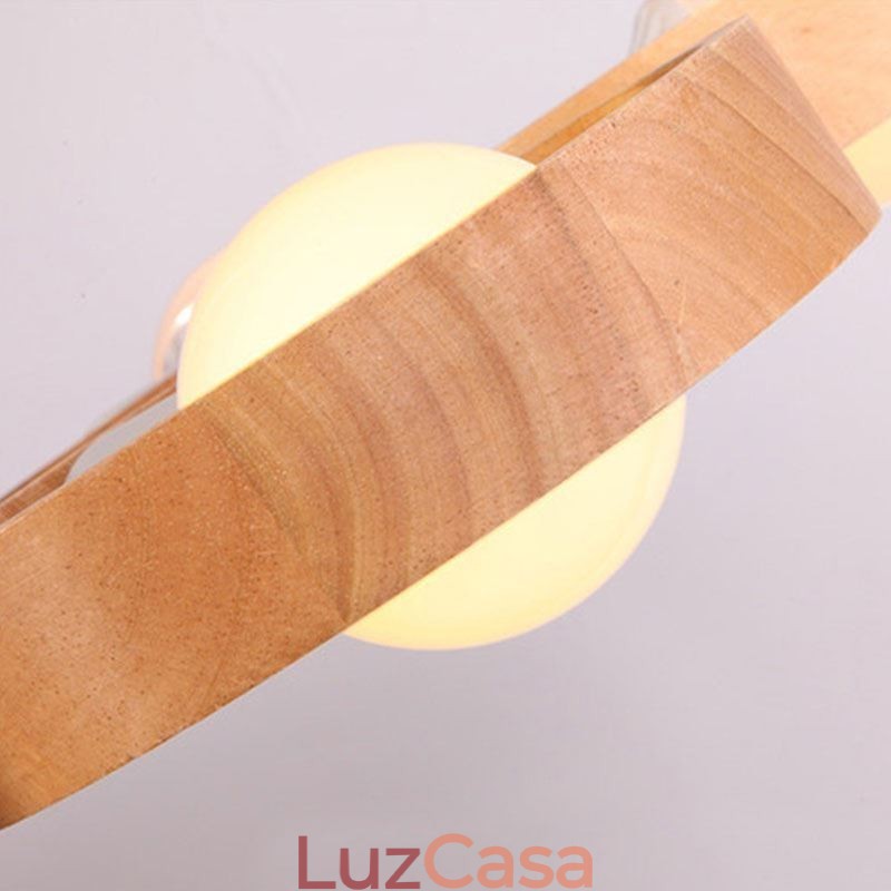 Luminária pendente de madeira única nórdica