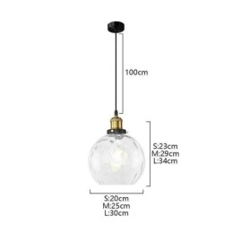 Luminária pendente de vidro contemporânea redonda com padrão aquático Luminária pendente de vidro