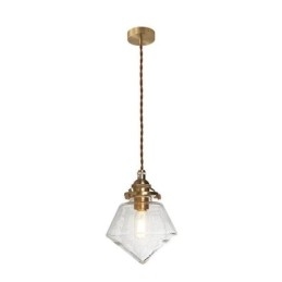 1 Luminária pendente de vidro com diamante e bolha de vidro