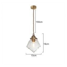 1 Luminária pendente de vidro com diamante e bolha de vidro