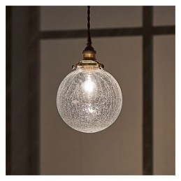 Luminária pendente de vidro moderna com craquelamento no teto