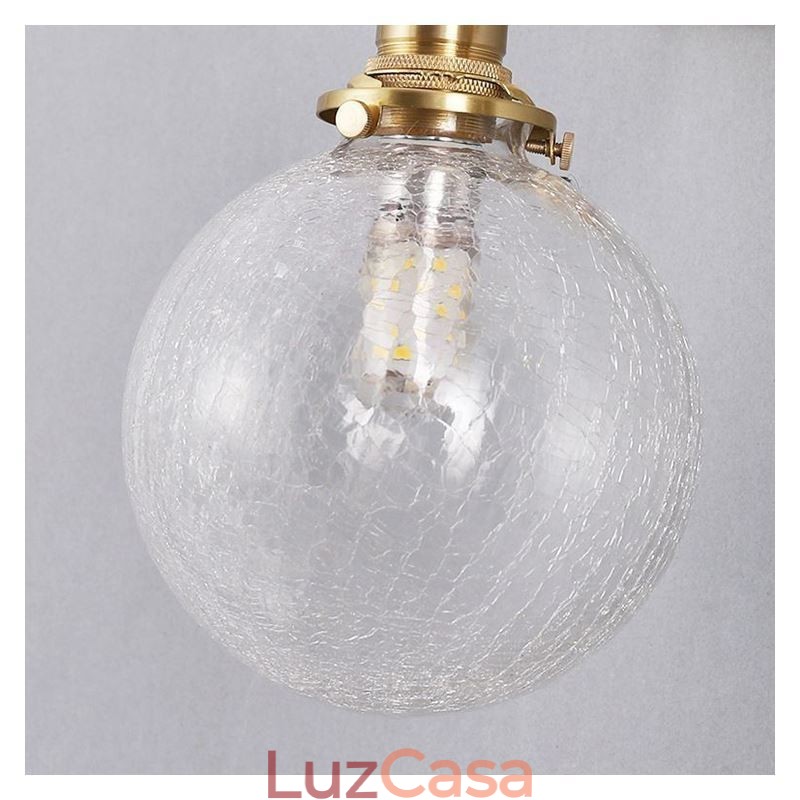 Luminária pendente de vidro moderna com craquelamento no teto