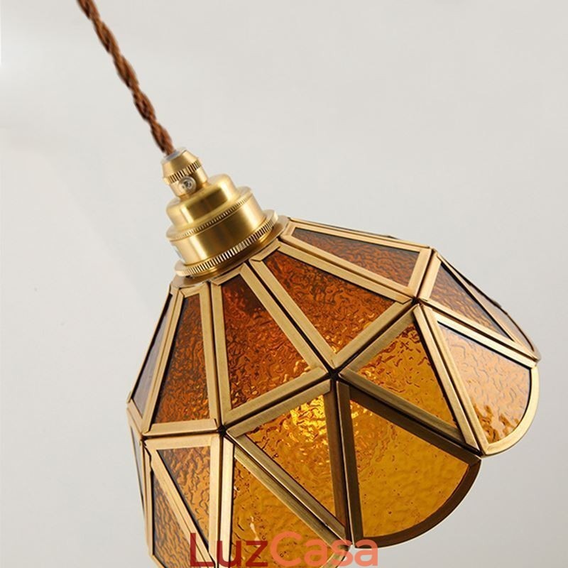 Luminária pendente de vidro retrô Luminária de teto de vidro estilo japonês