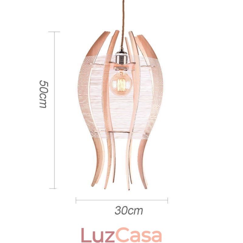 Luminária pendente de madeira estilo nórdico faça você mesmo com peixe