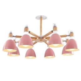 Lustre nórdico Macaron Pendant Light criativo de madeira