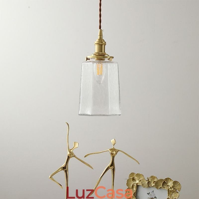Luminária pendente de vidro minimalista moderna Luminária de teto decorativa