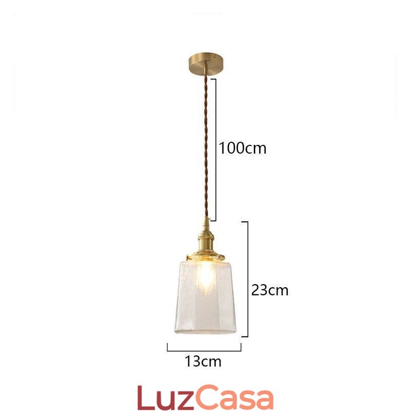 Luminária pendente de vidro minimalista moderna Luminária de teto decorativa