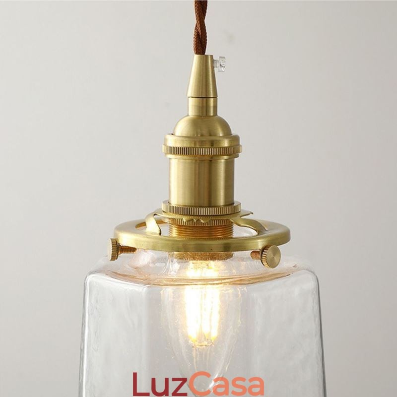Luminária pendente de vidro minimalista moderna Luminária de teto decorativa