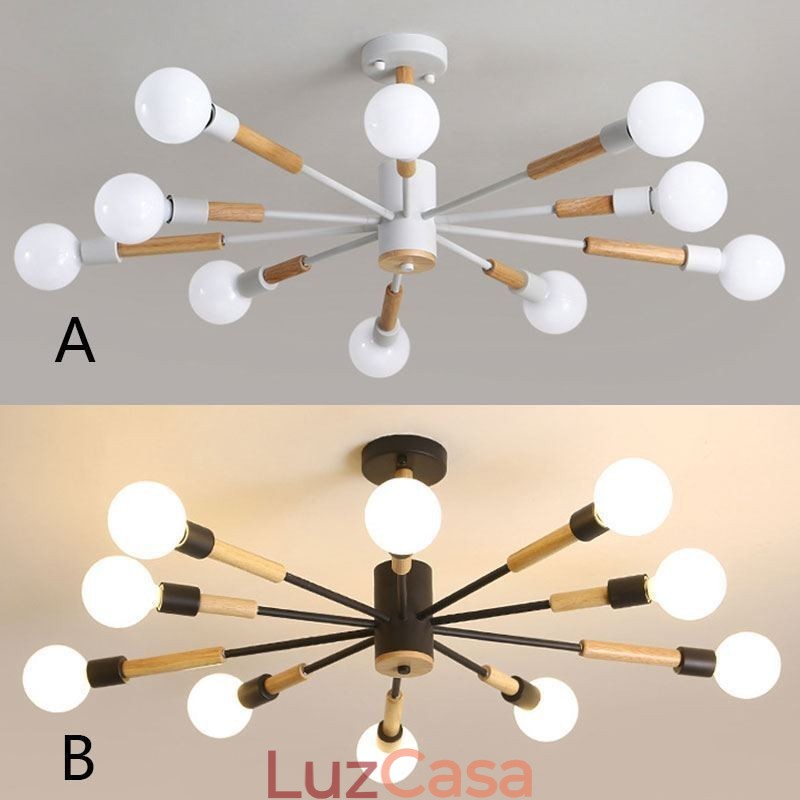 Luminária pendente nórdica criativa Luminária pendente de tronco de feijão mágico