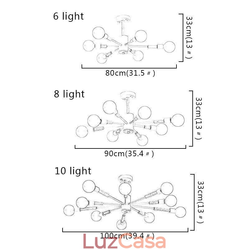 Luminária pendente nórdica criativa Luminária pendente de tronco de feijão mágico