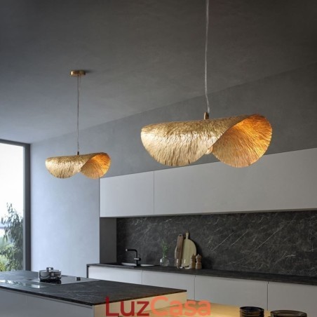 Luminária pendente de latão moderna e minimalista com folha de lótus, luminária de teto Luminária pendente de latão moderna e minimalista com folha de lótus, luminária de teto