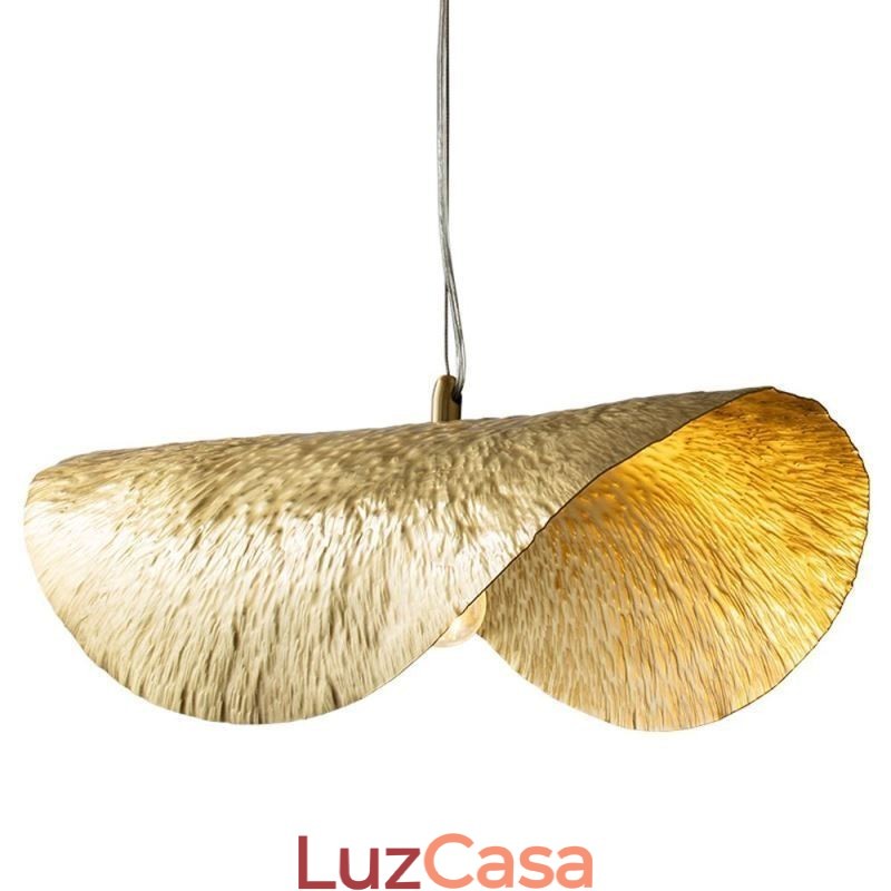 Luminária pendente de latão moderna e minimalista com folha de lótus, luminária de teto