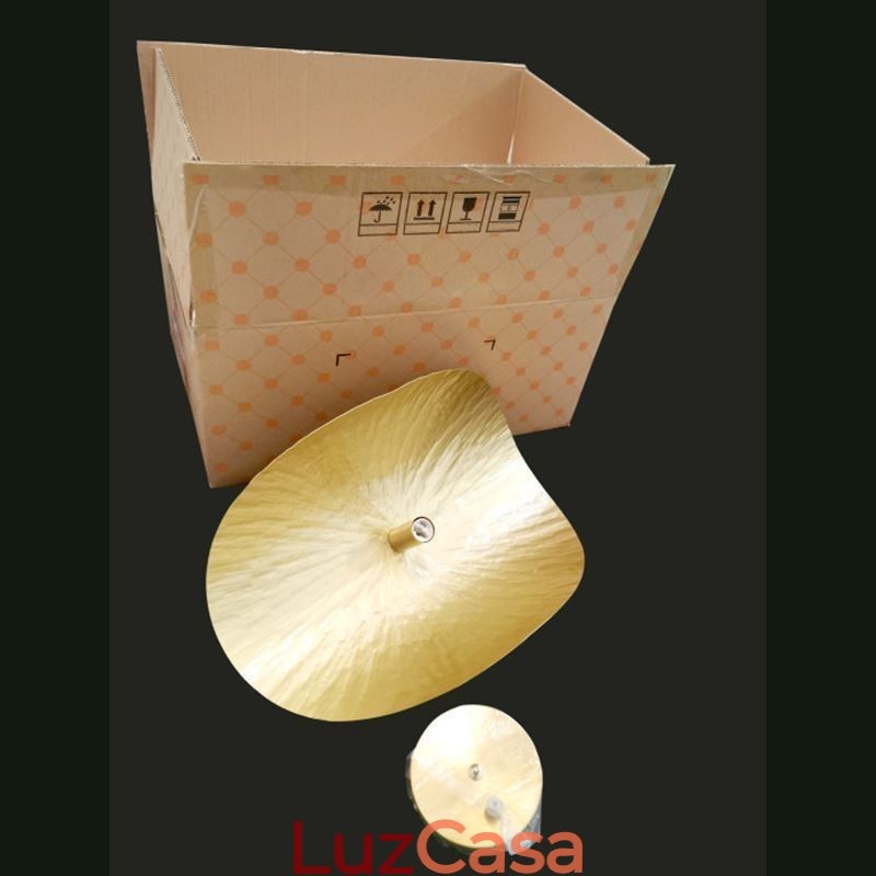 Luminária pendente de latão moderna e minimalista com folha de lótus, luminária de teto