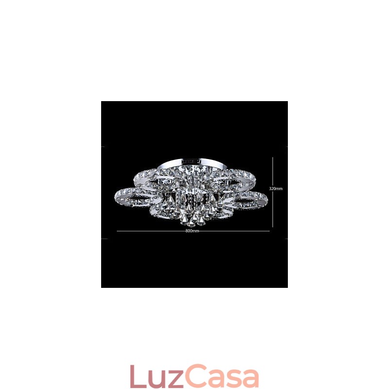 Moderno Contemporâneo Cristal Cromado Metal Montagem Embutida
