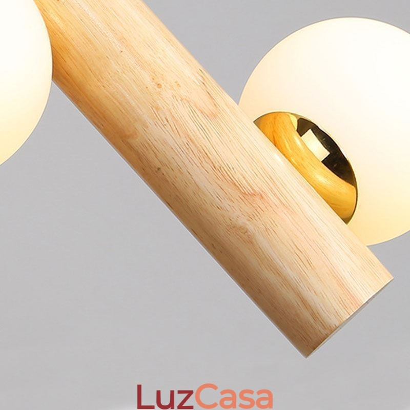 Luminária pendente de madeira Magic Bean Cluster Luz de teto Ilha