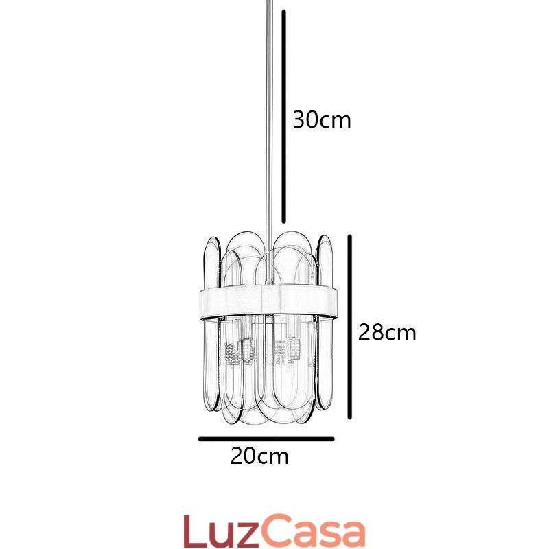 Iluminação moderna de pingente de vidro