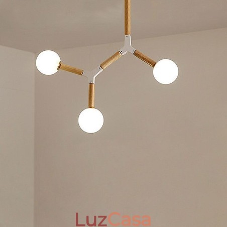 Luminária pendente nórdica Magic Bean Iluminação criativa de madeira Luminária pendente nórdica Magic Bean Iluminação criativa de madeira