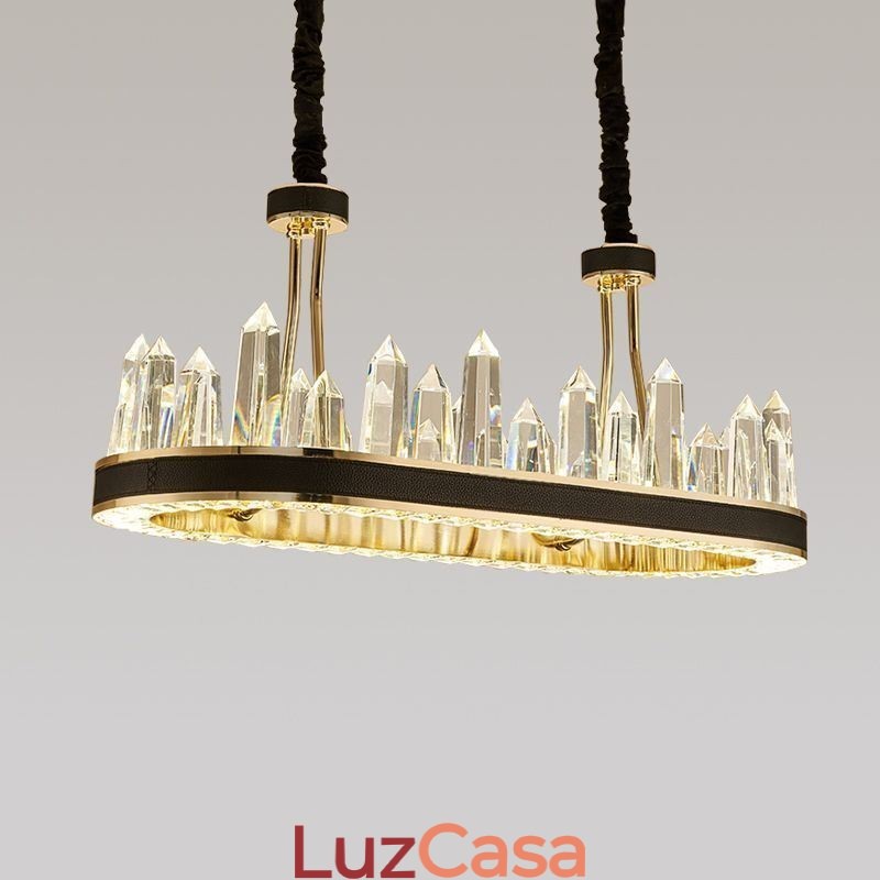 Luminária pendente de cristal contemporânea Luminária de teto de cristal