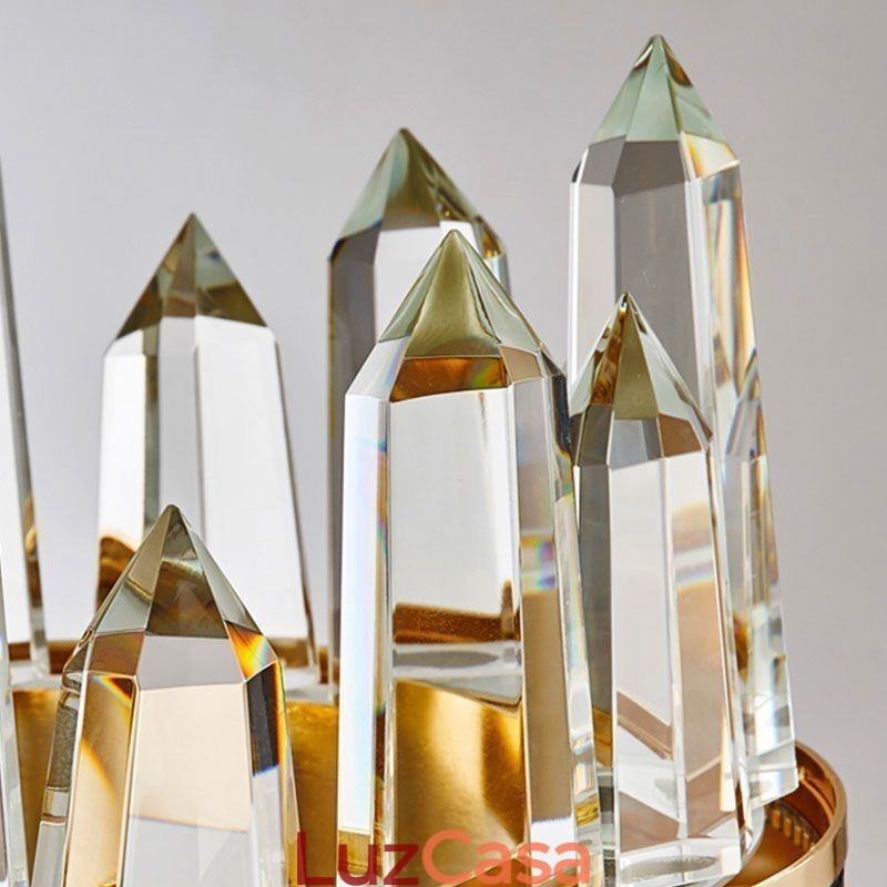 Luminária pendente de cristal contemporânea Luminária de teto de cristal