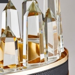 Luminária pendente de cristal contemporânea Luminária de teto de cristal