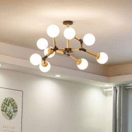 Luminária pendente nórdica Magic Bean, luminária criativa de madeira