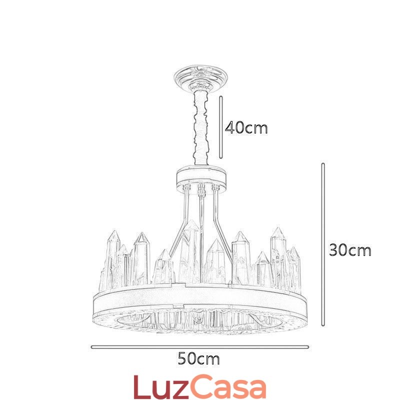 Luminária pendente de cristal moderna, luminária de teto em formato de círculo de cristal