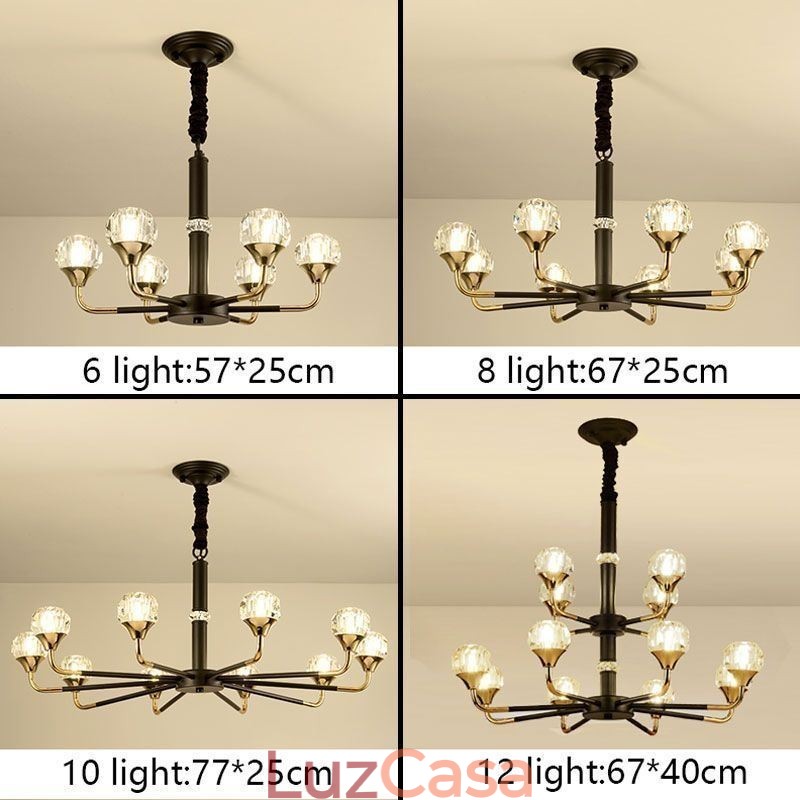 Lustre de cristal moderno e elegante