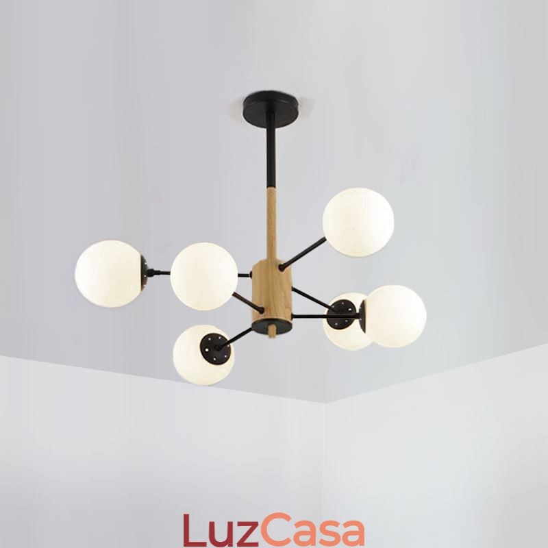 Luminária pendente Magic Bean criativa nórdica de madeira